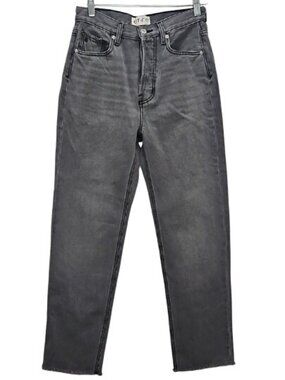 Etica Tyler High Rise Straight Jeans Size 26 New Chalk Gray Button Fly Casual